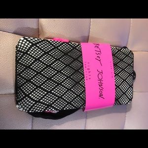 Betsey Johnson Black Diamond patterned tights  NWT pantyhose stockings lingerie